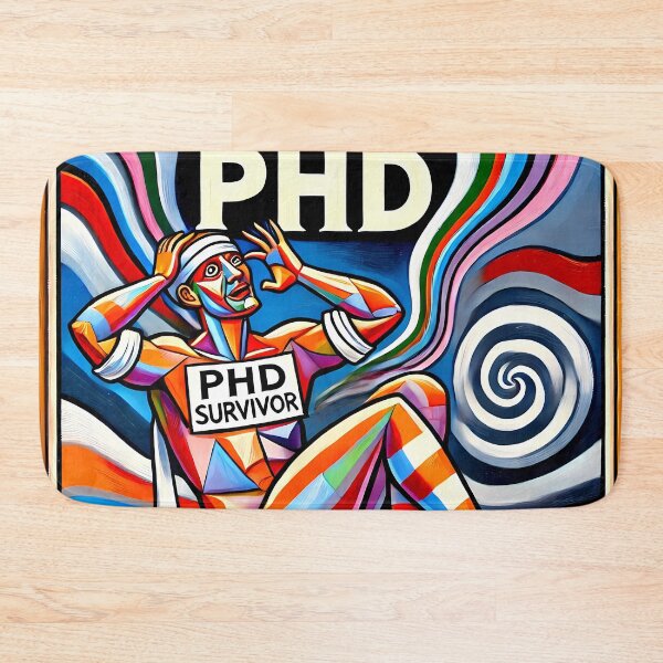 Item preview, PhD Survivor Cubism Art – The Ultimate Academic Trophy designed and sold by OzzFrequency.