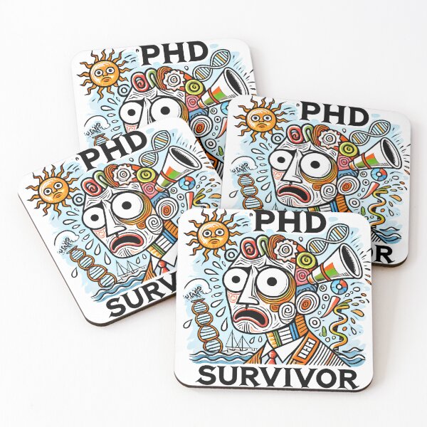 Item preview, PhD Survivor Cubism Art – The Ultimate Academic Trophy designed and sold by OzzFrequency.