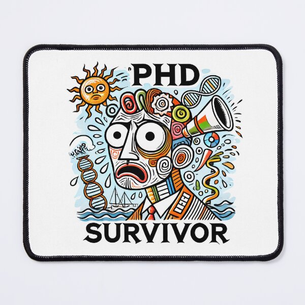 Item preview, PhD Survivor Cubism Art – The Ultimate Academic Trophy designed and sold by OzzFrequency.
