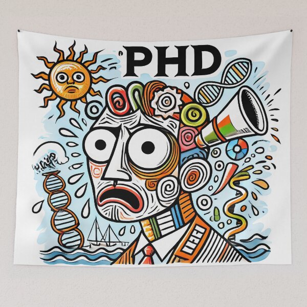 Item preview, PhD Survivor Cubism Art – The Ultimate Academic Trophy designed and sold by OzzFrequency.