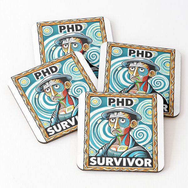 Item preview, PhD Survivor Cubism Art – The Ultimate Academic Trophy designed and sold by OzzFrequency.