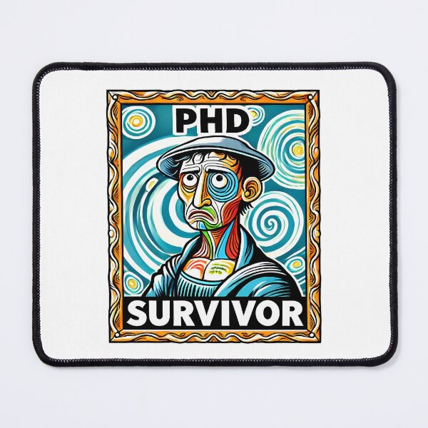 Item preview, PhD Survivor Cubism Art – The Ultimate Academic Trophy designed and sold by OzzFrequency.