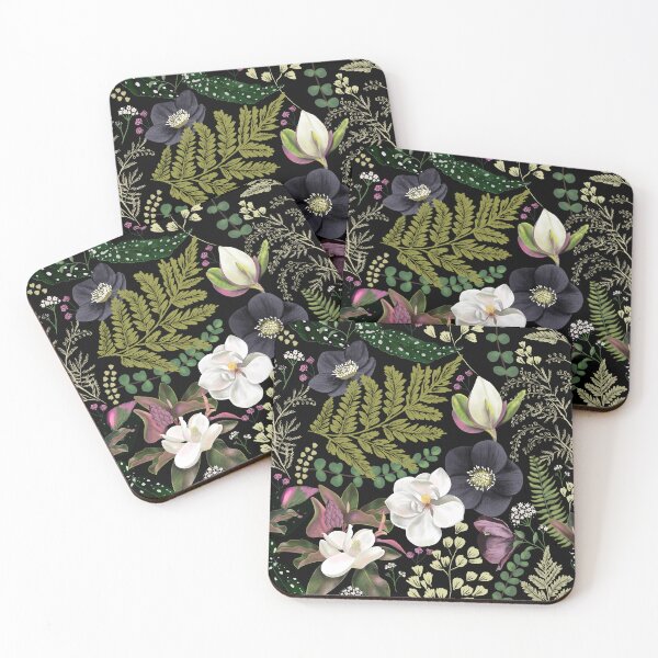 Item preview, Dark Mystical Garden of Magnolias and Ferns designed and sold by Anis Illustration.