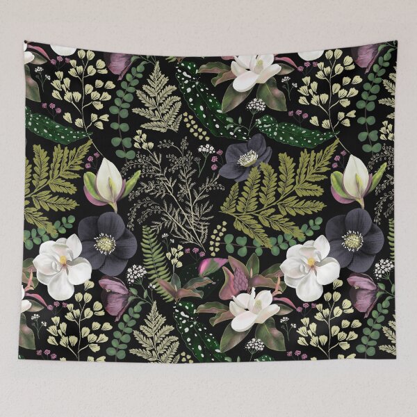 Item preview, Dark Mystical Garden of Magnolias and Ferns designed and sold by Anis Illustration.