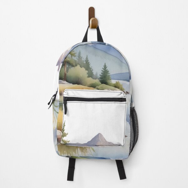 Item preview, Watercolor Scene of Mountains and Lake designed and sold by SpicyOne.