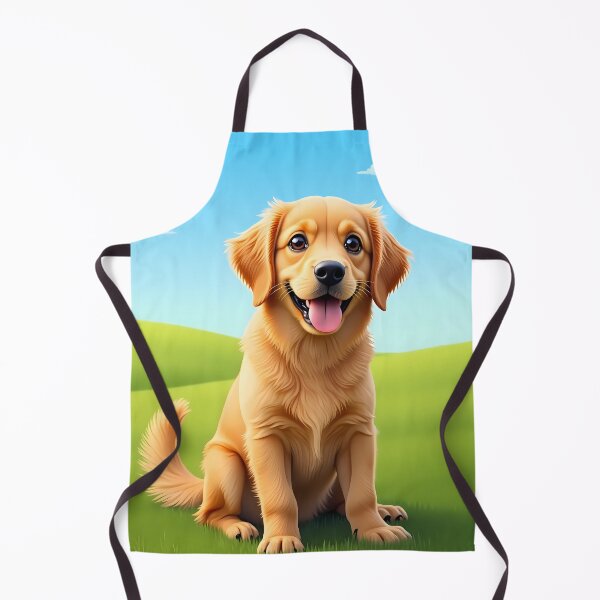 Item preview, cute golden retriever cartoon animal dog art illustration designed and sold by ART ATTACK ZONE.