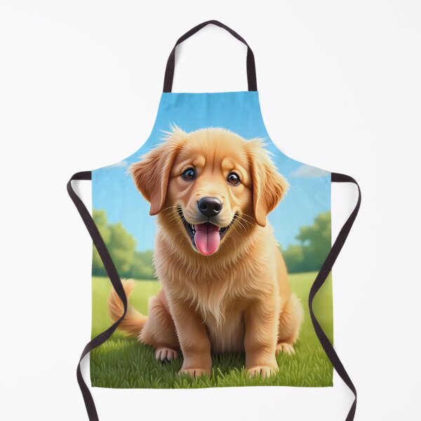 Item preview, golden retriever cartoon animal dog art illustration designed and sold by ART ATTACK ZONE.