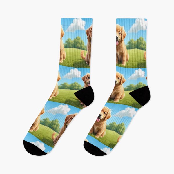 Item preview, golden retriever cartoon animal dog art illustration designed and sold by ART ATTACK ZONE.
