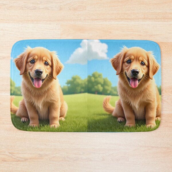 Item preview, golden retriever cartoon animal dog art illustration designed and sold by ART ATTACK ZONE.