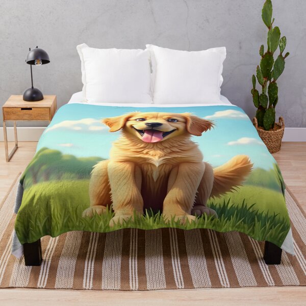 Item preview, golden retriever nature cartoon animal dog art illustration designed and sold by ART ATTACK ZONE.