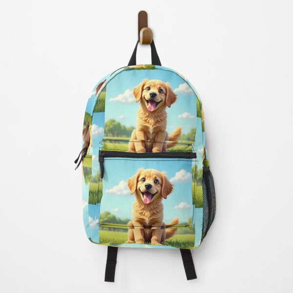Item preview, golden retriever nature cartoon animal dog art illustration designed and sold by ART ATTACK ZONE.