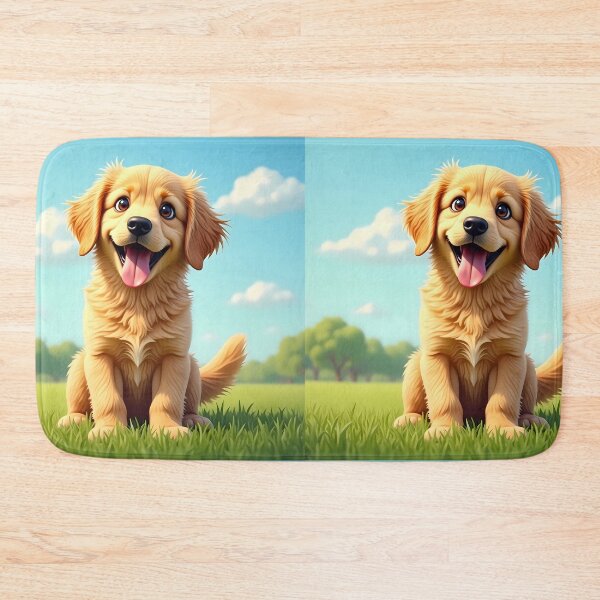 Item preview, golden retriever nature cartoon animal dog art illustration designed and sold by ART ATTACK ZONE.