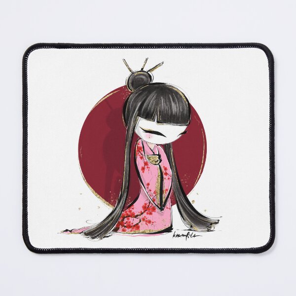 Item preview, Japanese Girl Kokeshi Doll Style Illustration designed and sold by KaramfilaS.