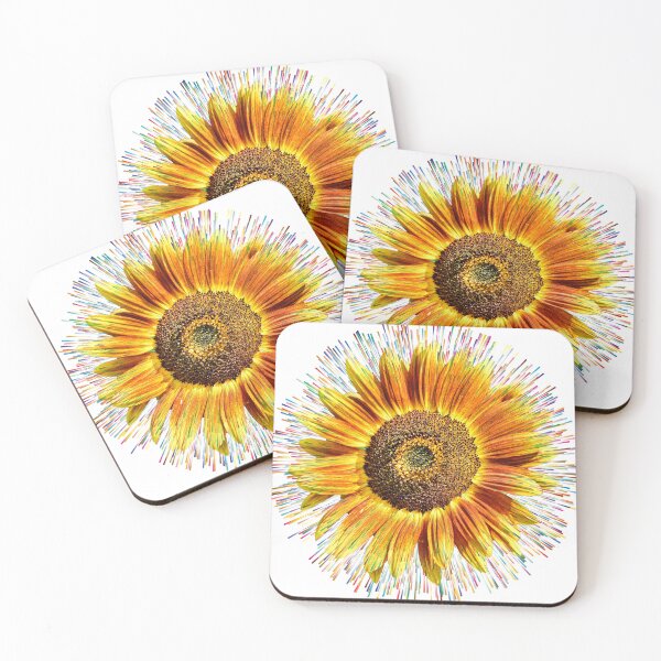 Item preview, Sunflower surrounded by colorful rays designed and sold by Marcu Ioachim.