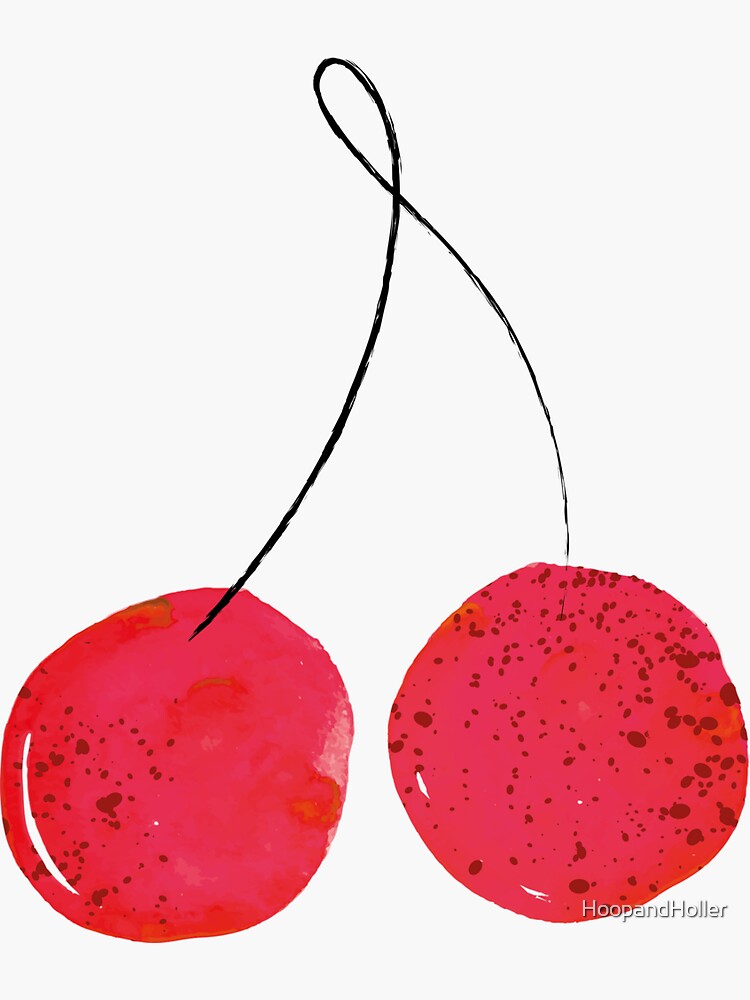 Thumbnail 3 of 3, Sticker, Freehand Cherries designed and sold by HoopandHoller.