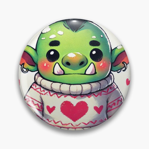 Item preview, Cute orc wearing heart sweater designed and sold by Giuseppe Cammino.