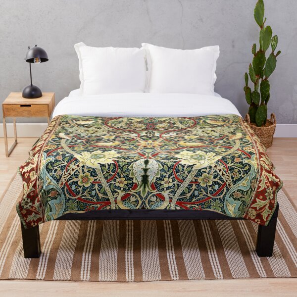 William Morris Bullerswood Antique Rug Print Throw Blanket