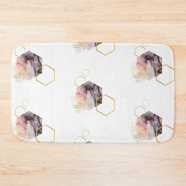 Item preview, Abstract pink and brown alcoholink honeycomb design designed and sold by CreativeStrand.