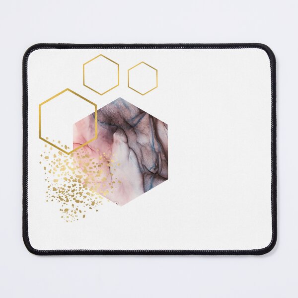 Item preview, Abstract pink and brown alcoholink honeycomb design designed and sold by CreativeStrand.
