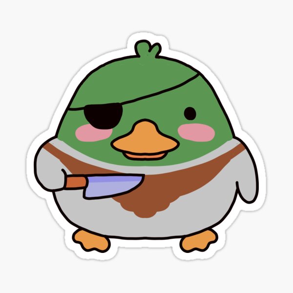 Aperçu de l'œuvre Canard colvert avec couteau et cache-œil créée et vendue par DrawNeres.