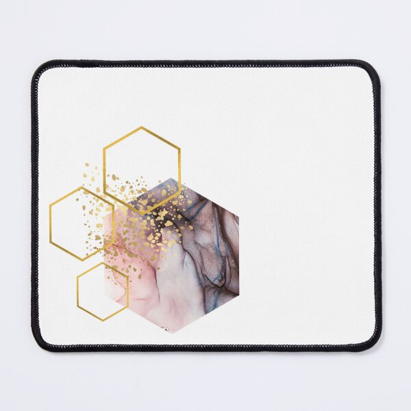 Item preview, Abstract pink and brown alcoholink honeycomb design designed and sold by CreativeStrand.