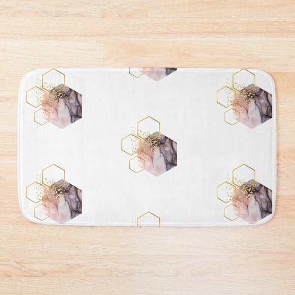 Item preview, Abstract pink and brown alcoholink honeycomb design designed and sold by CreativeStrand.