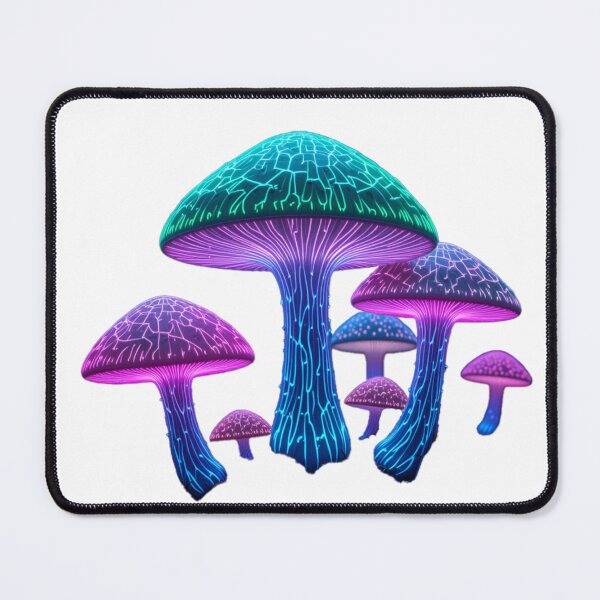 Item preview, Mystical Glowing Electric Neon Mushrooms designed and sold by RebelPaintBrush.