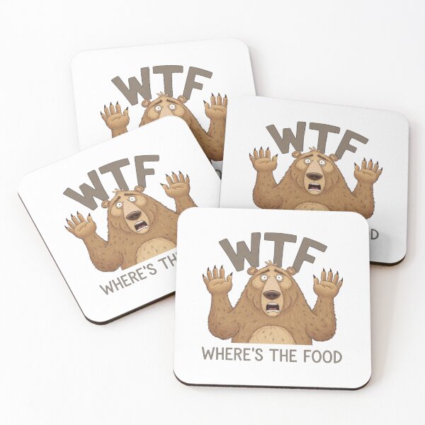 Item preview, Hungry Bear's Meltdown, WTF, Where’s the Food, funnyfits70, Humor, Funny, retro, vintage, funny quotes, animal humor, designed and sold by FunnyFits70.