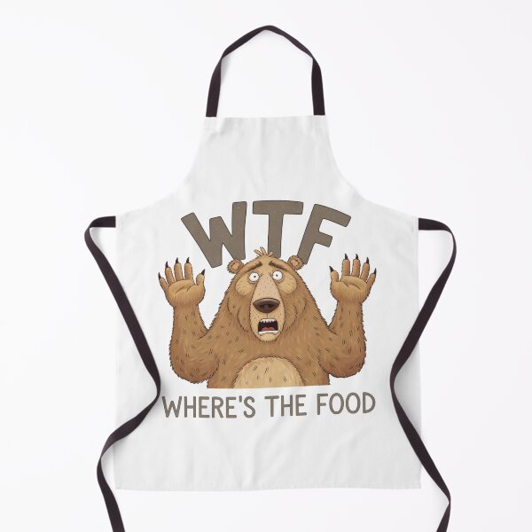 Item preview, Hungry Bear's Meltdown, WTF, Where’s the Food, funnyfits70, Humor, Funny, retro, vintage, funny quotes, animal humor, designed and sold by FunnyFits70.