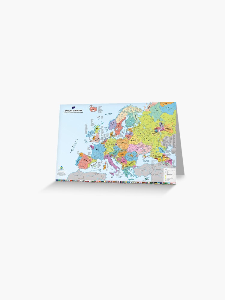 Aperçu 1 sur 2. Carte de vœux avec l'œuvre "Nations d'Europe" : Carte des nations historiques d'Europe (en français) créée et vendue par Multinatio.