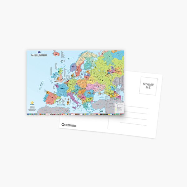 Aperçu de l'œuvre "Nacions Europees" : Carte des nations historiques d'Europe (en catalan) créée et vendue par Multinatio.