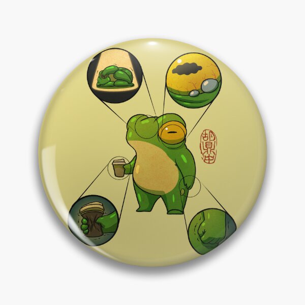 Item preview, Stressed Out Frog Diagram Poster magical asian style artwork no text designed and sold by DingHuArt.