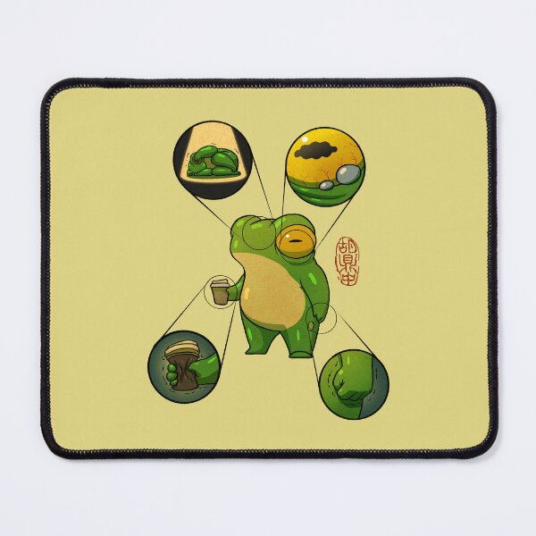 Item preview, Stressed Out Frog Diagram Poster magical asian style artwork no text designed and sold by DingHuArt.
