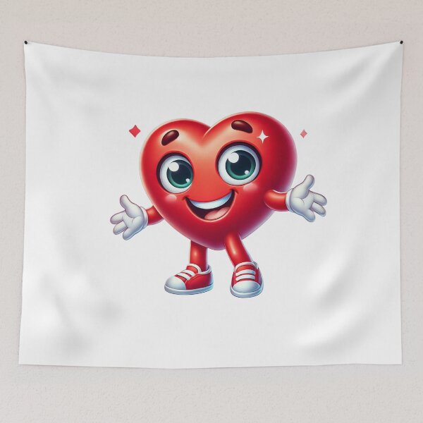 Item preview, Cheerful Cartoon Heart with Arms and Legs designed and sold by RainbowSlide.
