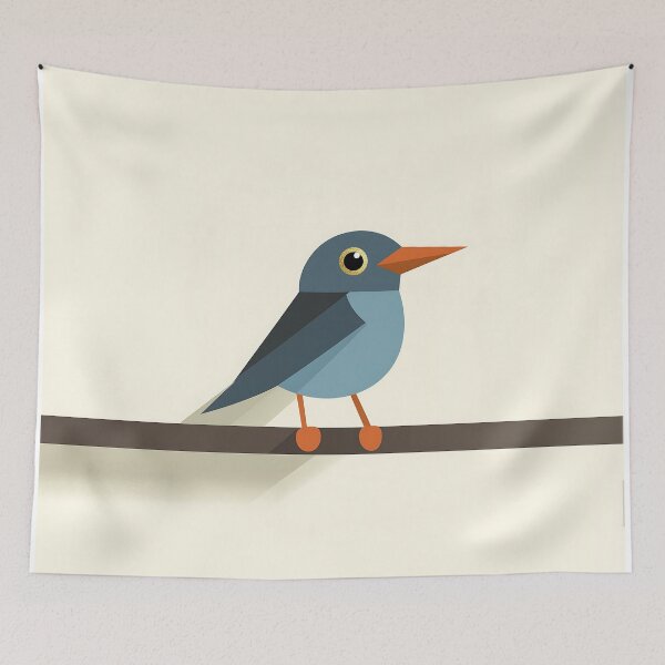 Item preview, Blue Bird Minimalist Vector Illustration designed and sold by GoldenTealArts.