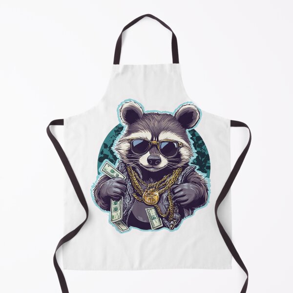 Item preview, Gangsta Raccoon Sticker – Cool Money Raccoon with Chains & Shades designed and sold by Line Designs By Duck.