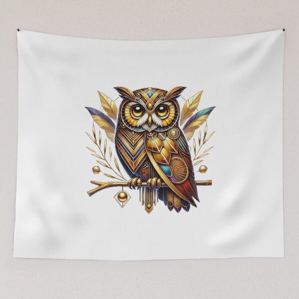 Item preview, Fantasy magical owl, art deco sytle designed and sold by LoneAngel.