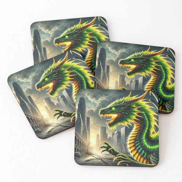 Item preview, Radiant Green Dragon in a Post-Apocalyptic City designed and sold by LUCYS-WORKSHOP.