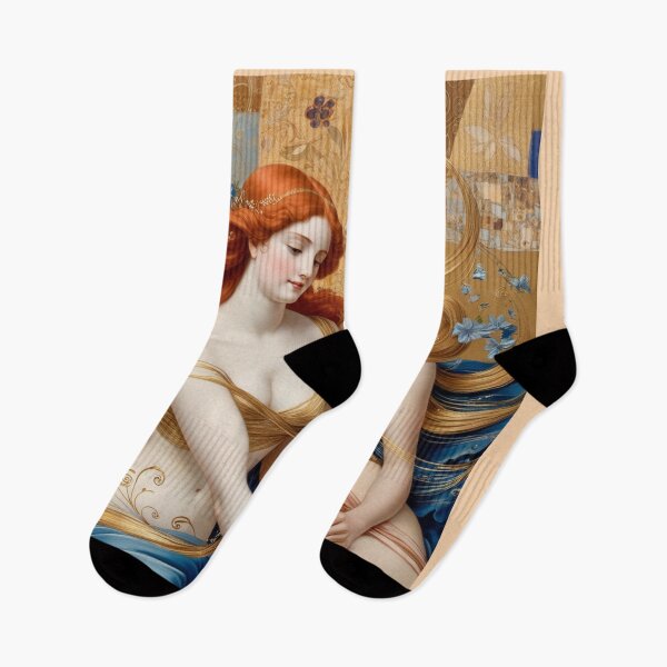 Item preview, Beautiful painting of two  Art Nouveau Renaissance Impressionistic women together after Gustav Klimt designed and sold by Vintage Designs +.