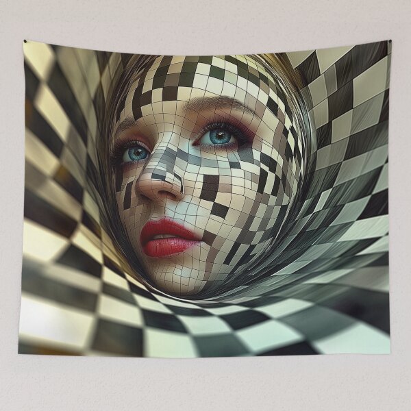 Item preview, Surreal Optical Illusion Design. Checkerboard Dreams. designed and sold by Shoot-The-Moon.