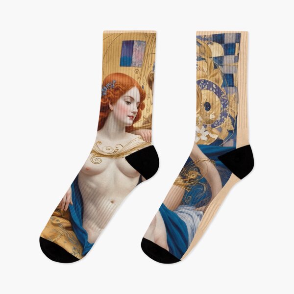 Item preview, Beautiful painting of two  Art Nouveau Renaissance Impressionistic women together after Gustav Klimt designed and sold by Vintage Designs +.