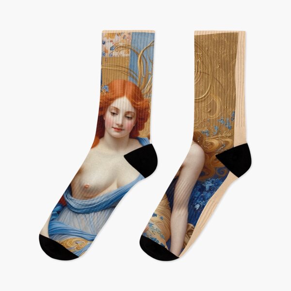 Item preview,  Beautiful painting of two  Art Nouveau Renaissance Impressionistic women together after Gustav Klimt designed and sold by Vintage Designs +.