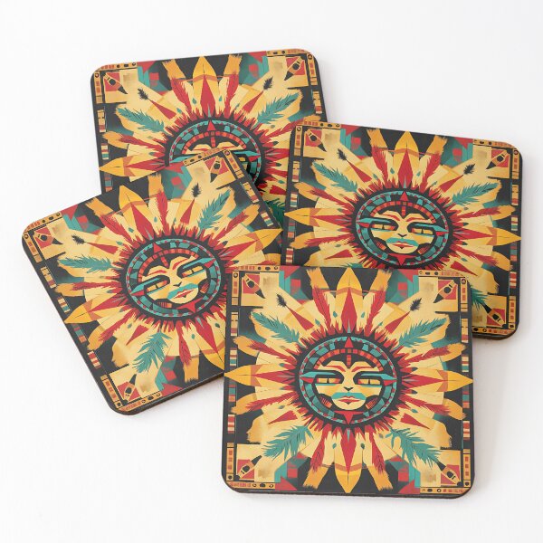 Item preview, Vibrant Native American Sun with Tribal Geometric Art designed and sold by daila70.