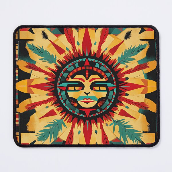 Item preview, Vibrant Native American Sun with Tribal Geometric Art designed and sold by daila70.