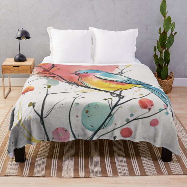 Item preview, A vibrant and whimsical illustration of a bird perched on a branch designed and sold by 123ks.
