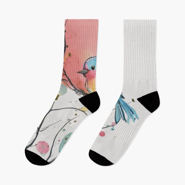 Item preview, A vibrant and whimsical illustration of a bird perched on a branch designed and sold by 123ks.