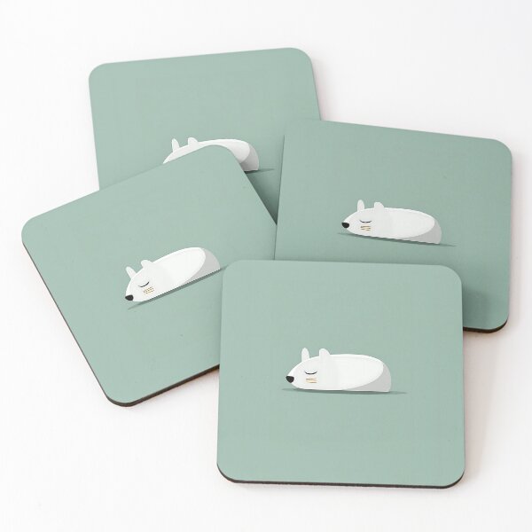 Item preview, Sleeping White Rodent Minimalist Illustration designed and sold by GoldenTealArts.