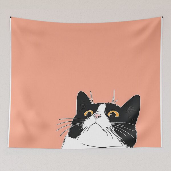 Item preview, Black And White Cat Illustration Meme designed and sold by GoldenTealArts.