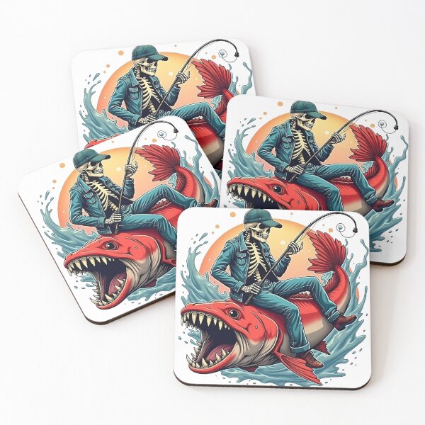 Item preview, Red Monster Fish and Skeleton Rider Design  designed and sold by Casanova7000.