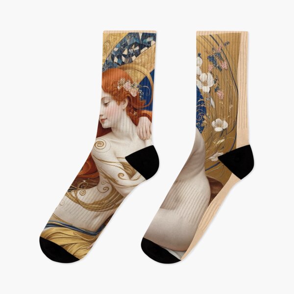 Item preview, Beautiful painting of two  Art Nouveau Renaissance Impressionistic women together after Gustav Klimt designed and sold by Vintage Designs +.